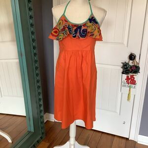 Judith‎ March Embroidered Halter Dress 💝🍸💜